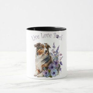 Australischer Schäferhund-Mama-Blumenmuster Tasse