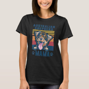 Australischer Schäferhund Mama Mutter Retro Dog Ma T-Shirt