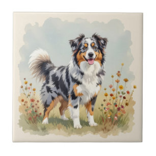 Australischer Schäferhund Merle Langschwanz Fliese