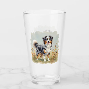 Australischer Schäferhund Merle Langschwanz Glas