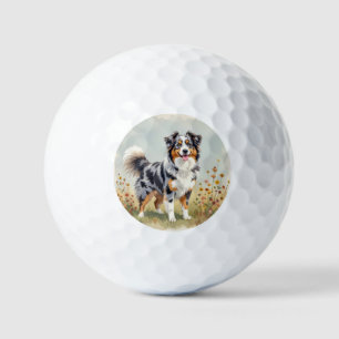 Australischer Schäferhund Merle Langschwanz Golfball
