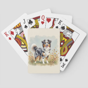 Australischer Schäferhund Merle Langschwanz Spielkarten