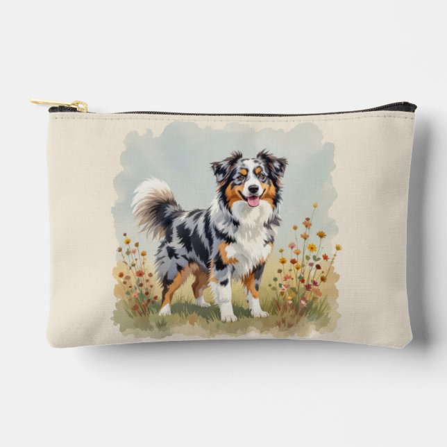 Australischer Schäferhund Merle Langschwanz Zubehörtasche (Vorderseite)