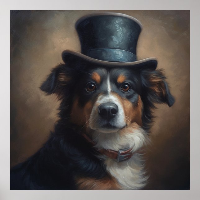Australischer Schäferhund mit Kragen Poster (Vorne)