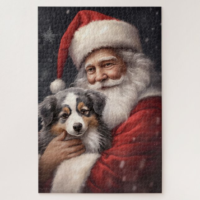 Australischer Schäferhund mit Weihnachten des Weih (Vertikal)