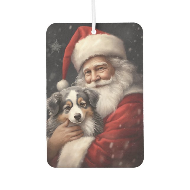 Australischer Schäferhund mit Weihnachten des Weih Autolufterfrischer (Vorderseite)