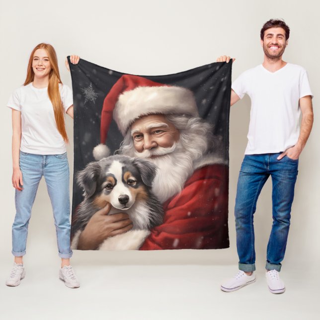Australischer Schäferhund mit Weihnachten des Weih Fleecedecke (Beispiel)