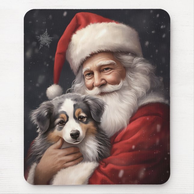 Australischer Schäferhund mit Weihnachten des Weih Mousepad (Vorne)