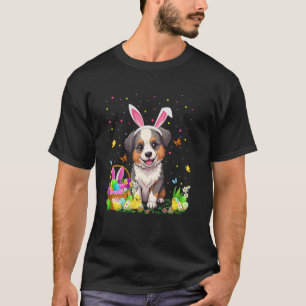 Australischer Schäferhund Ostereierjagd Hasenohren T-Shirt