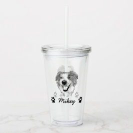 Australischer Schäferhund Personalisiert Zeichnend Acryltrinkbecher