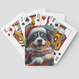 Australischer Schäferhund Roller Coaster Weihnacht Spielkarten
