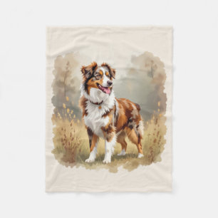 Australischer Schäferhund Rot Merle Aussie Fleecedecke