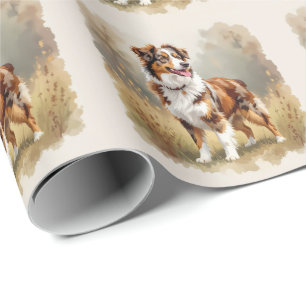 Australischer Schäferhund Rot Merle Aussie Geschenkpapier