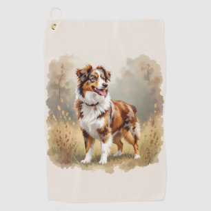 Australischer Schäferhund Rot Merle Aussie Golfhandtuch