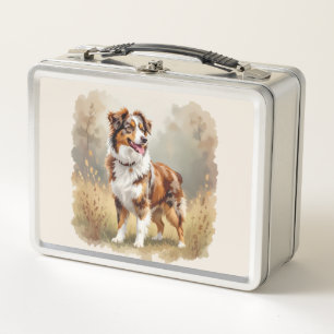 Australischer Schäferhund Rot Merle Aussie Metall Brotdose