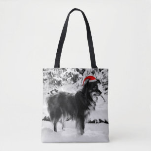Australischer Schäferhund Rote Weihnachtsmannmütze Tasche
