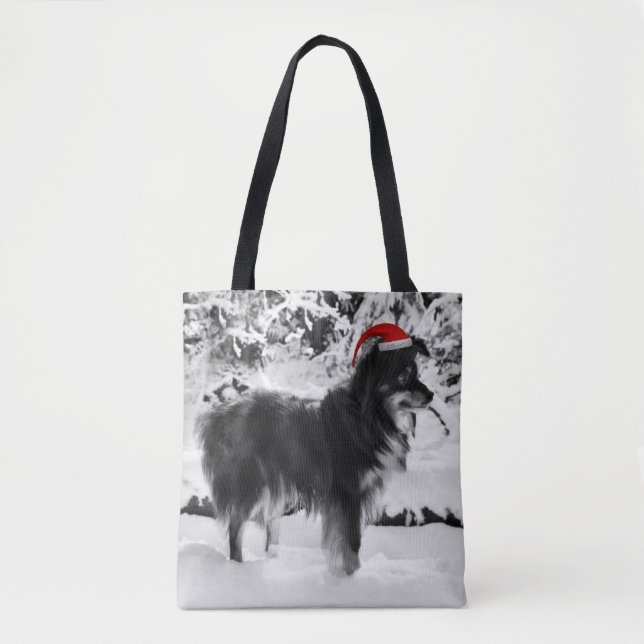 Australischer Schäferhund Rote Weihnachtsmannmütze Tasche (Vorderseite)