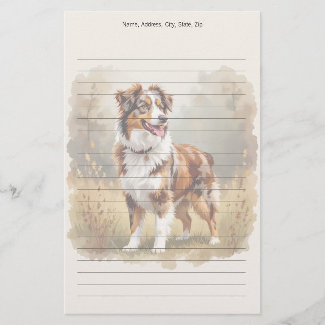 Australischer Schäferhund Roter Merle Aussie Briefpapier (Vorderseite)