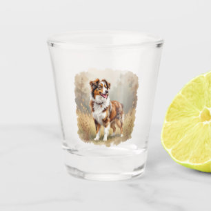 Australischer Schäferhund Roter Merle Aussie Schnapsglas
