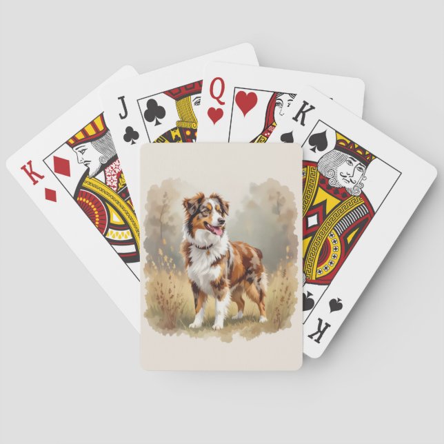 Australischer Schäferhund Roter Merle Aussie Spielkarten (Rückseite)