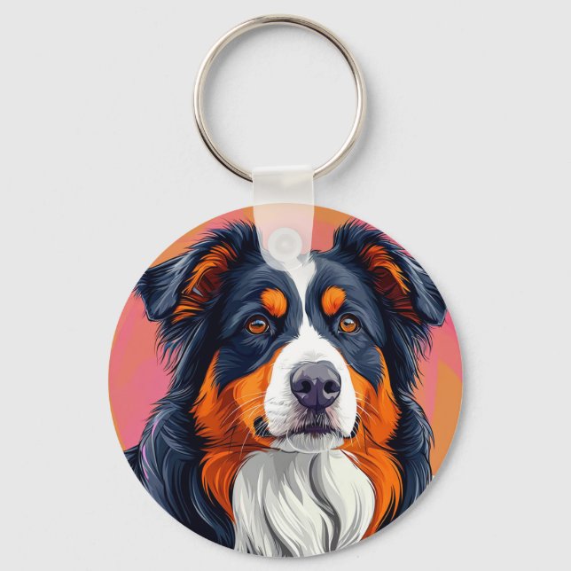Australischer Schäferhund Schlüsselanhänger (Vorderseite)