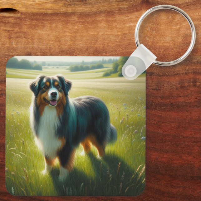Australischer Schäferhund Schlüsselanhänger (Rückseite)