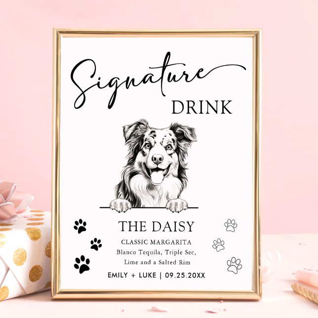 Australischer Schäferhund - Signature Drink Sign Poster (Von Creator hochgeladen)