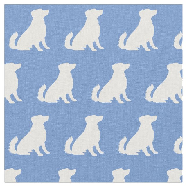Australischer Schäferhund Silhouette Light Blue Stoff (Nahaufnahme)