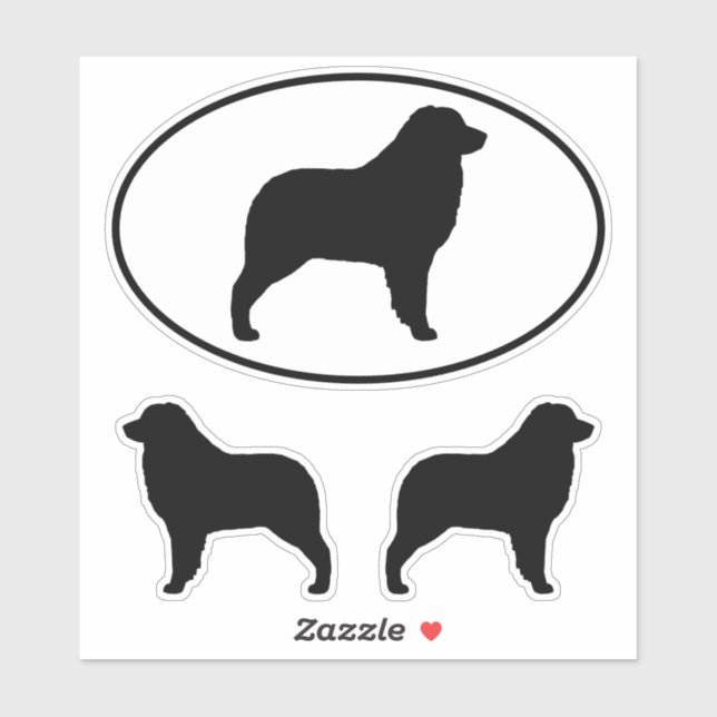 Australischer Schäferhund Silhouetten Vinyl Sticke Aufkleber (Blatt)