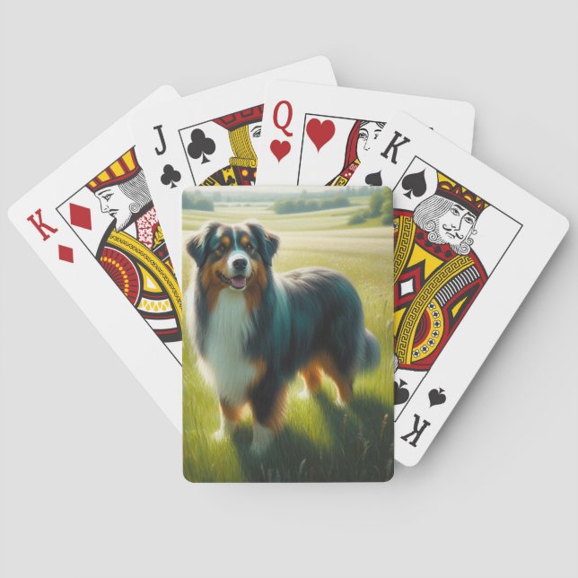 Australischer Schäferhund Spielkarten (Rückseite)