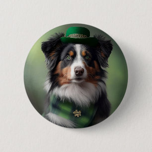 Australischer Schäferhund St. Patrick Button