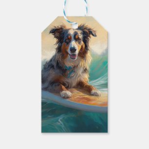 Australischer Schäferhund Strand Surfen Malerei Geschenkanhänger
