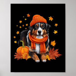 Australischer Schäferhund Thanksgiving Kürbis Hund Poster