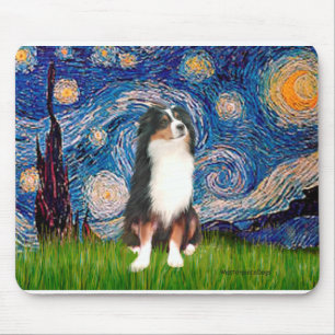 Australischer Schäferhund (Tri2) - Sternennacht Mousepad