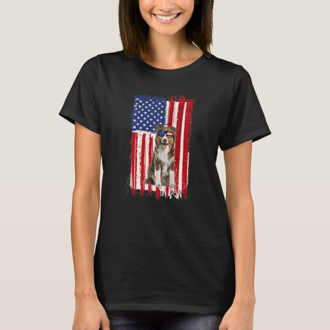 Australischer Schäferhund - Unabhängigkeit der ame T-Shirt (Vorderseite)