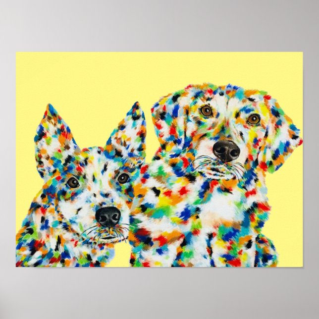Australischer Schäferhund und Plott Hound Poster (Vorne)