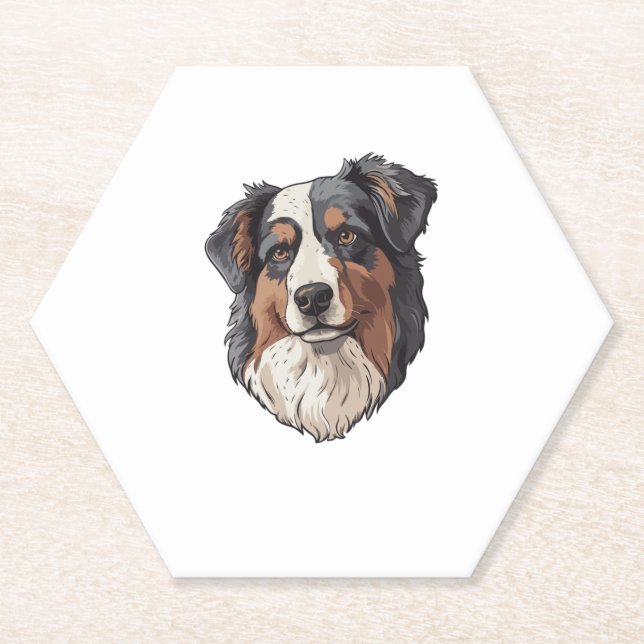Australischer Schäferhund Untersetzer (Vorderseite)