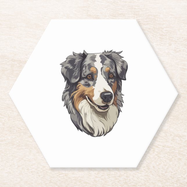 Australischer Schäferhund Untersetzer (Vorderseite)