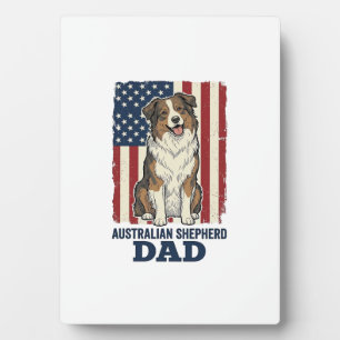 Australischer Schäferhund Vater Patriotisch Retro  Fotoplatte
