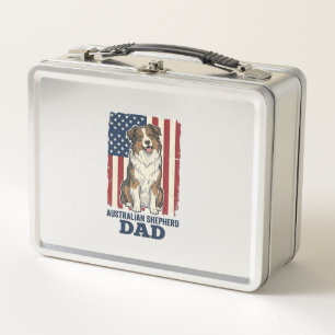 Australischer Schäferhund Vater Patriotisch Retro  Metall Brotdose