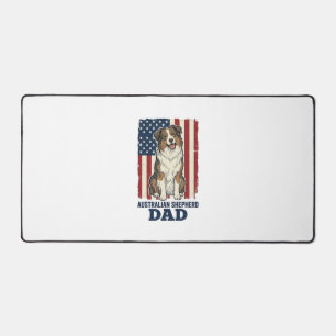 Australischer Schäferhund Vater Patriotisch Retro Schreibtischunterlage