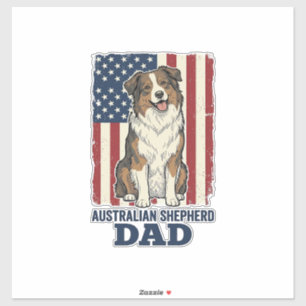 Australischer Schäferhund Vater Patriotisches Vint Aufkleber