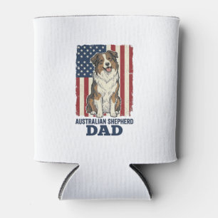 Australischer Schäferhund-Vater Patriotisches Vint Dosenkühler