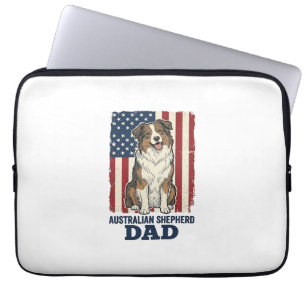 Australischer Schäferhund-Vater Patriotisches Vint Laptopschutzhülle