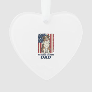 Australischer Schäferhund-Vater Patriotisches Vint Ornament