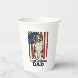 Australischer Schäferhund Vater Patriotisches Vint Pappbecher