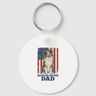 Australischer Schäferhund-Vater Patriotisches Vint Schlüsselanhänger