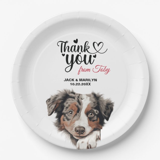 Australischer Schäferhund Wedding Cocktail Pappteller (Vorderseite)