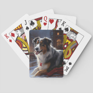 Australischer Schäferhund Weihnachtsfest Saison Spielkarten