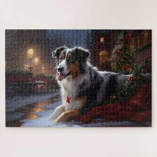 Australischer Schäferhund Weihnachtsfestzeit
